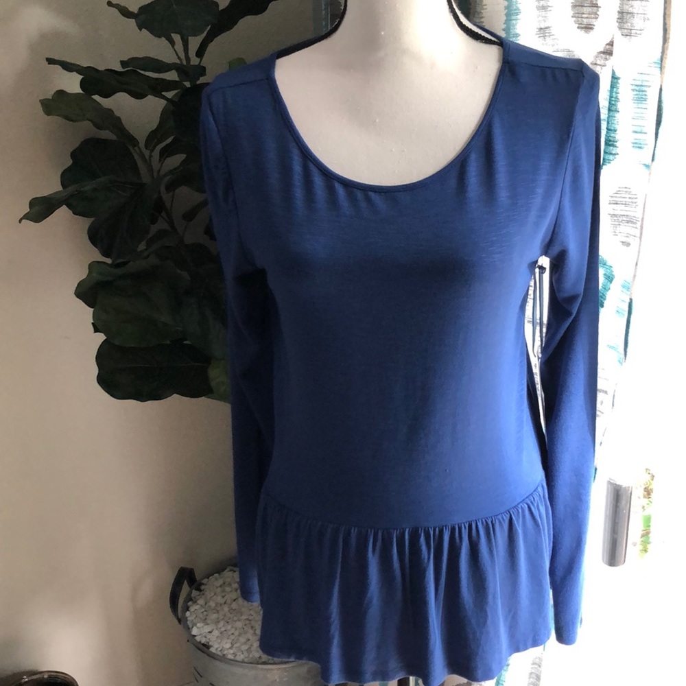 NWT Southern Tide navy peplum shirt